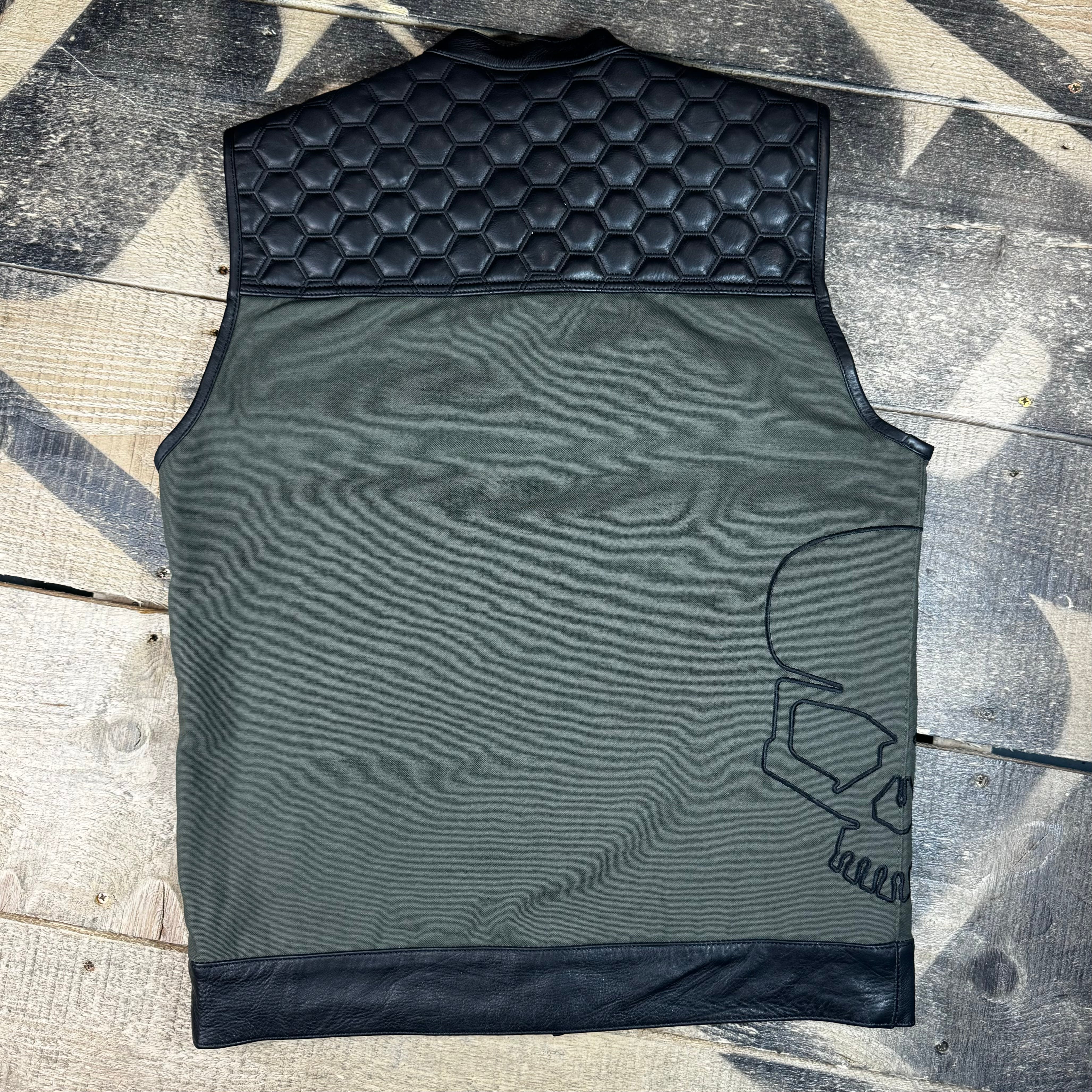 Motorcycle Cut Alpha Hex Leather & Denim - Image 11