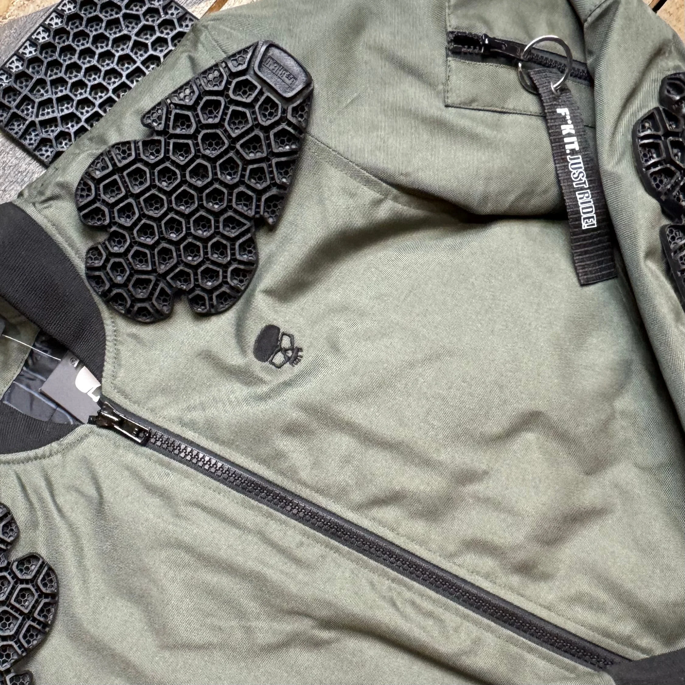 Motorcycle Jacket Protective Textile Alpha Bomber Green | Armored AAA - Image 5