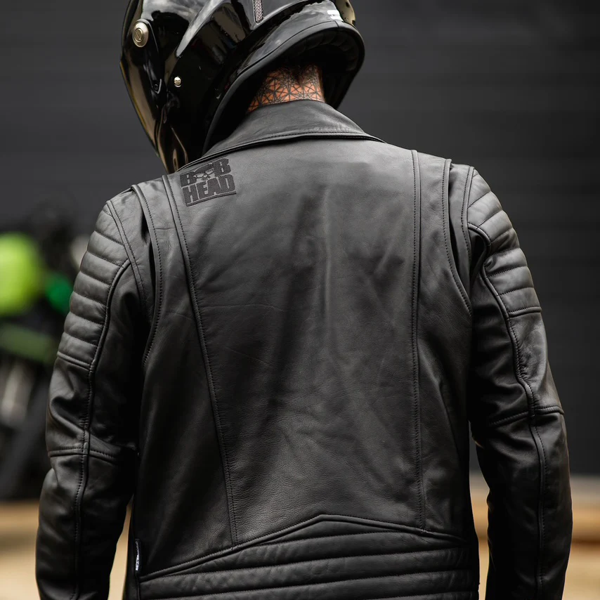 Leather Motorcycle Jacket Protective Brando Black | Armored AAA - Image 5