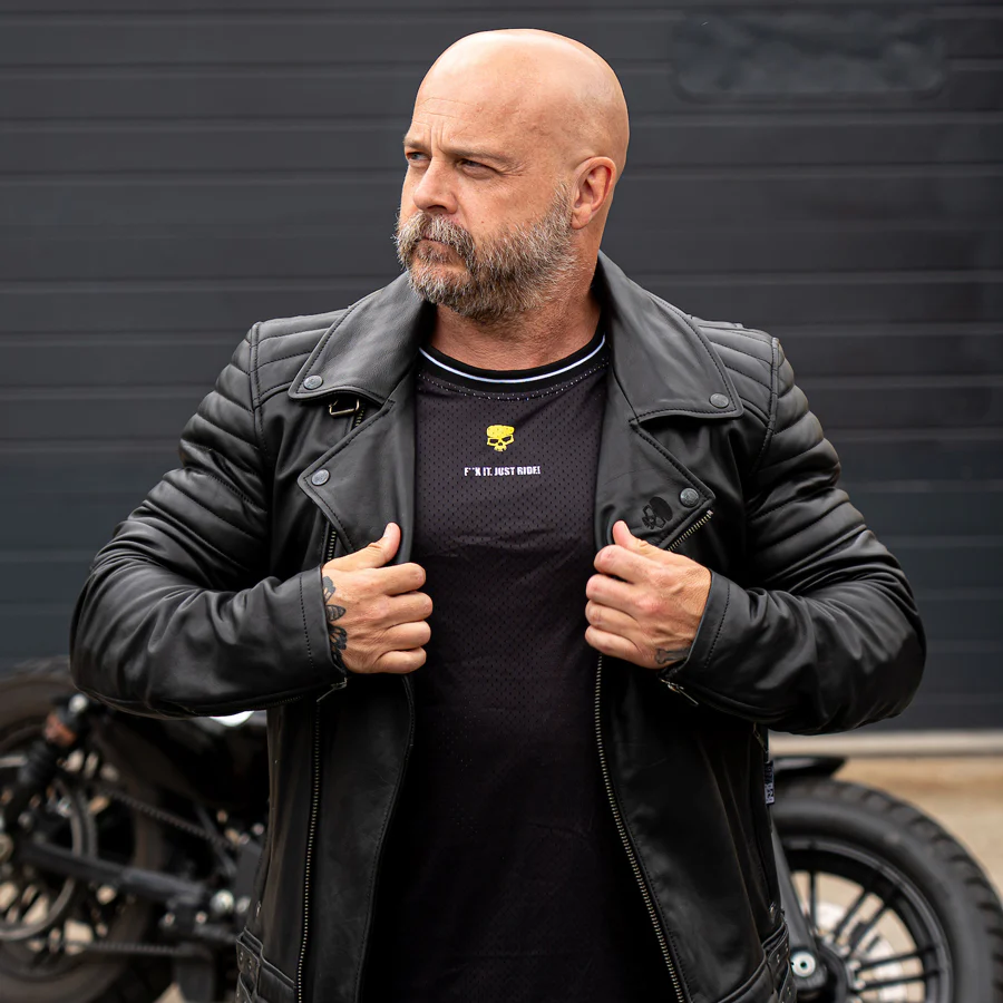 Leather Motorcycle Jacket Protective Brando Black | Armored AAA - Image 8