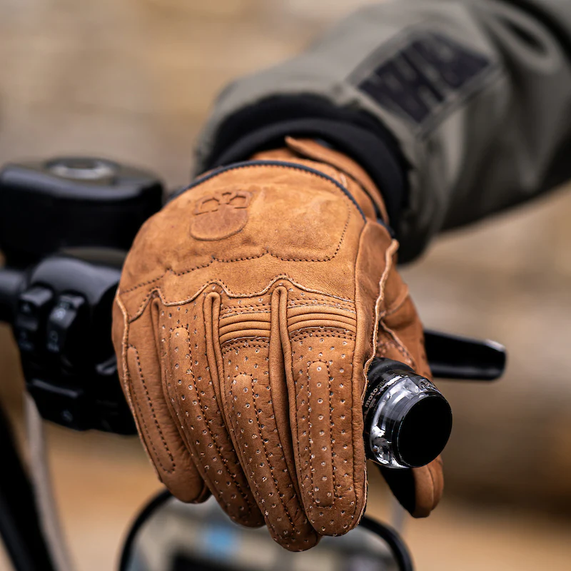 Motorcycle Glove Protective Reaper Leather Brown - Image 2